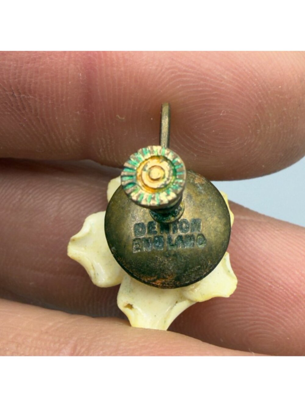 Vintage Denton England Blue Yellow Porcelain Flower Cluster Earrings Set of 2 - Picture 7 of 14